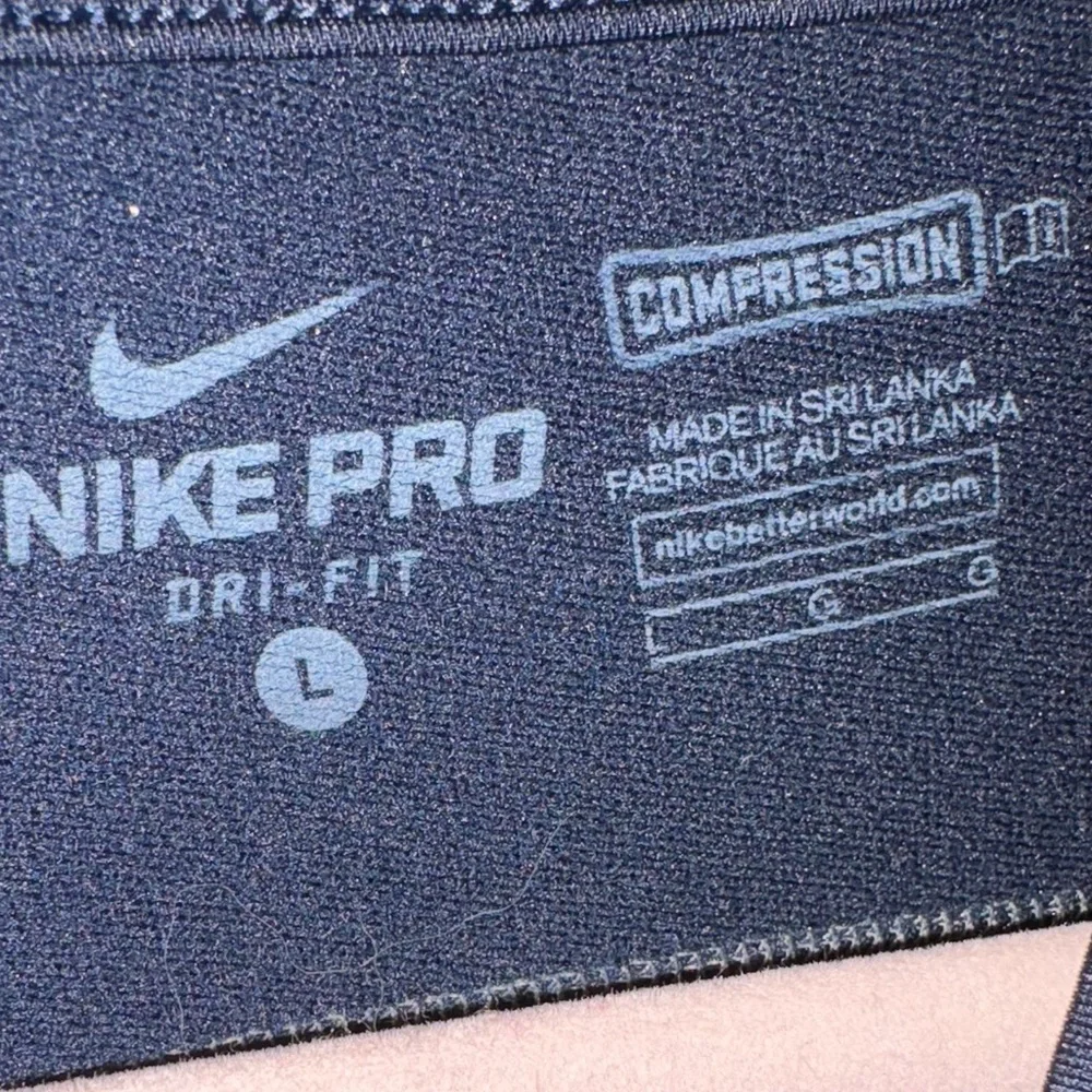 Nike Pro Combat Hyperwarm Dri-FIT Compression Shirt Navy Blue Size Large